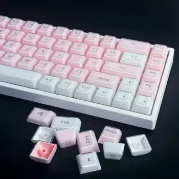 Прозрачная клавиатура Jelly Crystal, набор клавиш PBT + PC, 104 клавиш, OEM, прозрачная, для механической клавиатуры 60/64/84/98/104, MX Switch