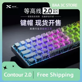 Прозрачная механическая клавиатура XVX «Contour 2,0» с боковой резьбой