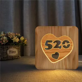 Прямая поставка, 3D ночник Love Design3D, USB, ночная лампа с деревянной основой «сделай сам» для экономии, подарок, праздничный светильник