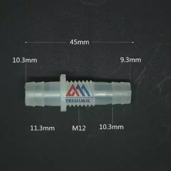 Прямой редукционный соединитель 9 мм-М12-10 мм Пластиковый фитинг Колючий редукционный соединитель Метрический материал ПП