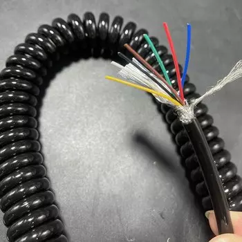Пружинный провод Pur, экранирующий кабель, 7 ядер, 22 Awg/0,3 мм, растягивающийся 1 2 3 4 5 6 3 7 8 9 10 м, спиральный расширительный провод с яркой поверхностью
