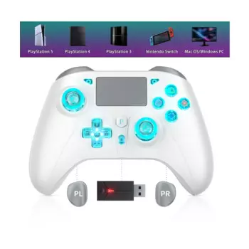 Ps5 контроллер для Ps5/Ps4/Ps3/ПК/переключатель/Android/ios геймпады с Rgb светильник/Turbo функция/двойная вибрация/3,5 мм/мультитач