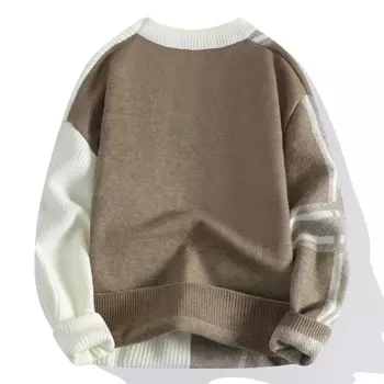 Pull Homme 2024, новый осенне-зимний элитный роскошный шерстяной свитер для мужчин, корейский модный клетчатый пуловер, толстый теплый мужской рождественский джемпер