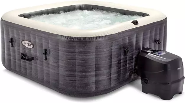 Puресa Plus 4-местная надувная 83 "квадратная наружная гидромассажная Ванна Spa с 140 воздушными пузырьками, изолированная крышка и разные цвета