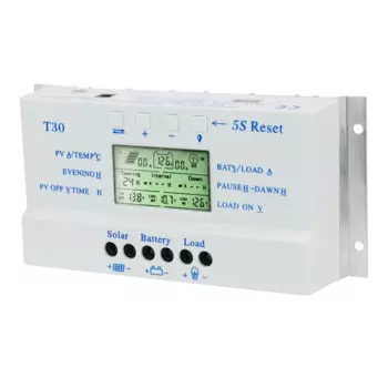 PWM 12/24V 30A Контроллер заряда и разряда солнечной батареи T30 светильник контроль времени