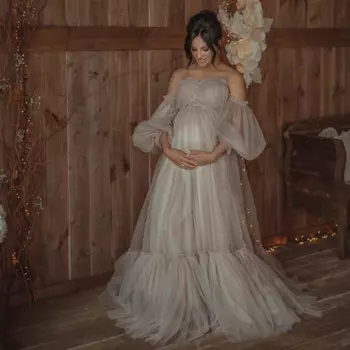 Пышные халаты для фотосъемки беременных женщин многоуровневый тюлевый халат для беременных женское платье Детские платья для фотосъемки на заказ