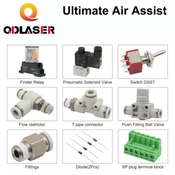QDLASER Ultimate Air Assiast Set Пневматическое электромагнитное реле 6 мм для станка для лазерной резки и гравировки CO2
