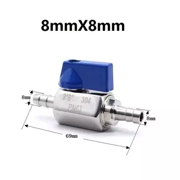 QMINOX Мини-шаровой кран для шланга из нержавеющей стали 7/8/10/12 мм