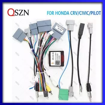 QSZN автомобильный радиоприемник, стереоприемник CAN-шины, фотосессия, для HONDA CRV/Civic/pilot, жгут проводов, кабель питания