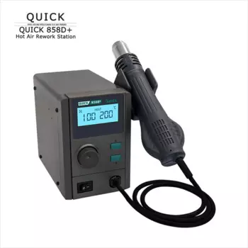 QUICK 858D + станция для распайки горячим воздухом, ЖК-цифровой дисплей, фен для чипа, печатной платы, SMD, паяльная станция для материнской платы, разборка