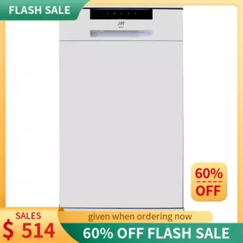 QWSPT SD-9263W Портативная посудомоечная машина шириной 18 дюймов с ENERGY STAR, 6 программирования стирки, 8 настроек на месте и ванной из нержавеющей стали — белая