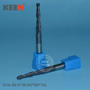 R2.0 * 30,5 H * D6 * 75L 6 мм Вольфрамовая карбидная Концевая фреза CNC Фрезы Биты для гравировки инструменты для хорошего рельефа, ALTIN покрытием