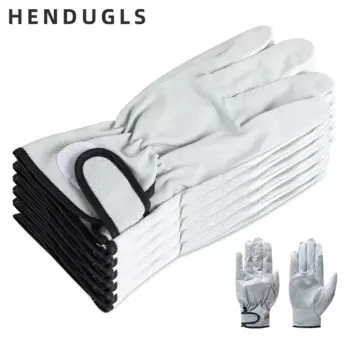 Рабочие перчатки HENDUGLS, кожаные, белые, утолщенные, износостойкие, защитные, промышленные мужские перчатки, костюм, 5 шт., бесплатная доставка CS1