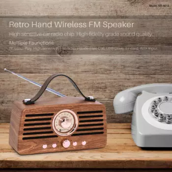Радио Nr4013 Ретро беспроводной Bluetooth динамик HiFi аудио карта USB портативный сабвуфер