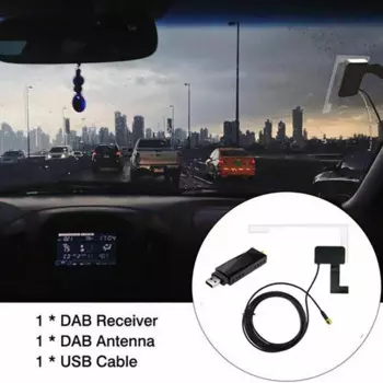 Радиоприемник в автомобильной антенне, цифровой адаптер DAB +, Aux-тюнер, аудио USB-антенна, Android-декодирование радиостанций