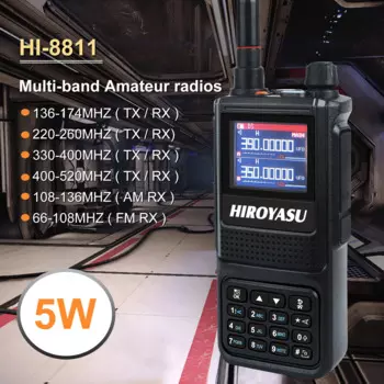 Радиостанция Hiroyasu HI-8811 Air Band FM 220-260 МГц 330-400 МГц VHF UHF 6 полос Rx 4 полосы Tx рация тип с аккумулятор Частотная копия радио