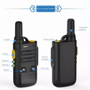 Радиостанция Walkie Talkie перезаряжаемая тонкая УВЧ Беспроводная 16-канальная детская мини-рация Двусторонняя радиосвязь KSUT 2022SL