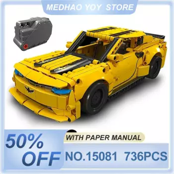 Радиоуправляемая модель спортивного автомобиля Mould King 15081 MOC, строительный блок, головоломка в сборе, автомобиль, игрушка, рождественский подарок для детей