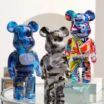 Радужная Смола Bearbrick 400%, украшение для домашнего винного шкафа разных стилей, 11 дюймов или 27 см высотой, гальванизированные медведи, Подарочная кукла