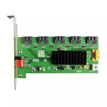 Raid-контроллер с 1 на 5 портами SATA 2,0, RAID-карта с поддержкой SATA HDD, RAID 0/1/5/10 SATA-порт, множитель кронштейна для крепления, простой Dip-переключатель