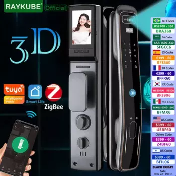 RAYKUBE DF8 Умный дверной замок с распознаванием лиц
