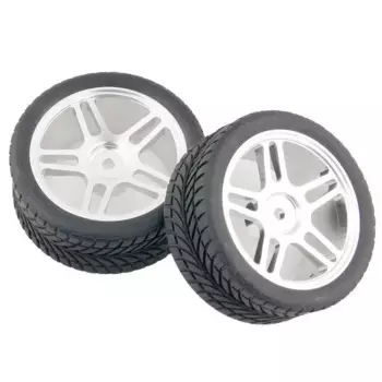 RC 122 Серебристые алюминиевые резиновые шины для HSP HPI 1:10 на дороге