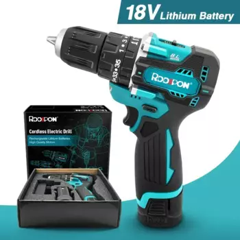 RDDSPON 18V бесщеточная дрель 10 мм, высокоскоростная, 120 Н/м, перезаряжаемая литиевая дрель с аккумулятором, бытовой электроинструмент с высоким крутящим моментом
