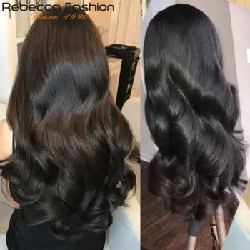 Rebecca 360 кружевной передний парик al Body Wave 8-30 дюймов Прозрачный HD кружевной передний wigбразильский предварительно выщипанный кружевной передний парик из человеческих волос