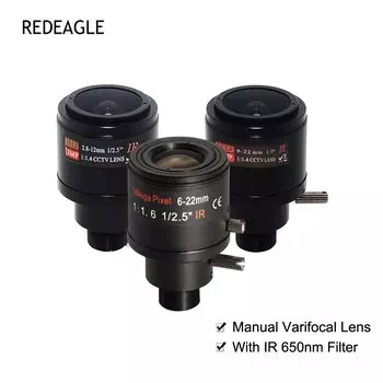 REDEAGLE Варифокальный объектив видеонаблюдения 2.8-12 мм для CVBS AHD TVI