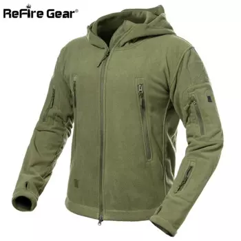 ReFire Gear зимняя теплая Военная флисовая куртка мужские армейские тактические куртки повседневная верхняя одежда с несколькими карманами Толстая Толстовка с капюшоном пальто
