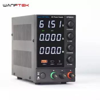 Регулируемый источник питания постоянного тока Wanptek, 30 В, 10 А, 60 в, 5 А, с USB и Type C, регулируемый коммутационный лабораторный настольный источник питания