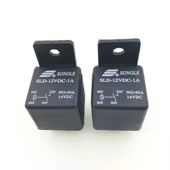Реле черное 4 PIN, 12 В, 24 В, 40 А, 10 шт.
