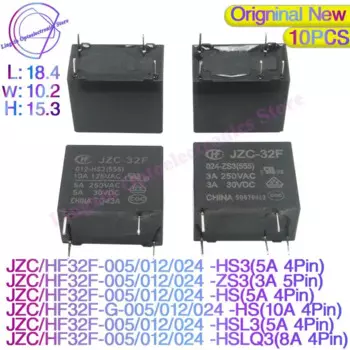Реле JZC/HF32F - 005/012/024VDC -HS3 ZS3 HS 3A 5A 8A 10A 250VAC 4Pin 5Pin JZC32F-012-HS3 HF32F-024-ZS3 10 шт./партия