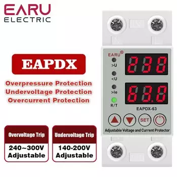 Реле напряжения EARUELECTRIC 220В для DIN-рейки