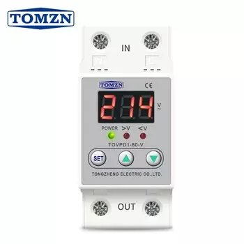 Реле напряжения TOMZN TOVPD1-40-V / TOVPD1-60-V для защиты от перенапряжения