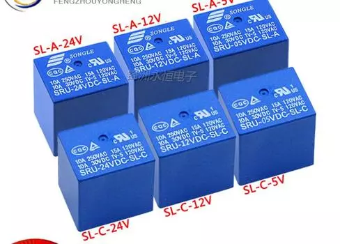 SRU-05VDC-SL-C реле SRU-12VDC-SL-C SRU-24VDC-SL-C T70 T73 15A 5PIN