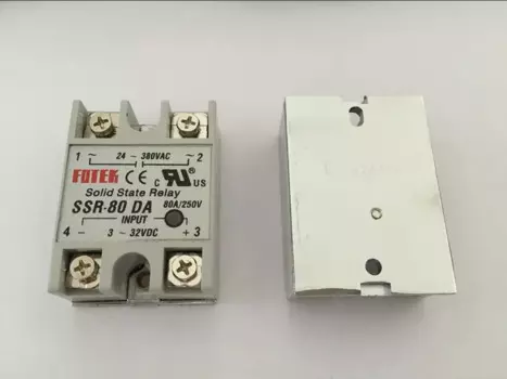Реле SSR80DA SSR-80DA производитель 80A ssr, вход 3-32VDC выход 24-380VAC, 5 шт.