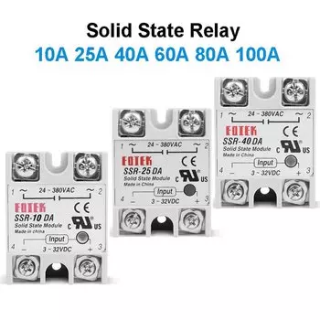 Реле SSR 10DA/25DA/40DA 3-32В DC 24-380В AC