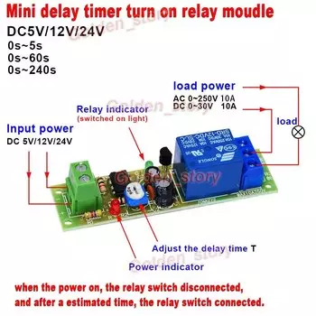 Реле задержки времени NE555 DC12V
