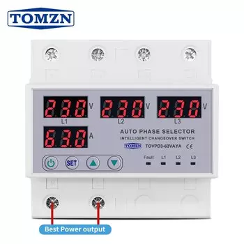 Реле защиты напряжения TOMZN TOVPD3-63VAYA
