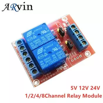 Релейный модуль DC 5V/12V/24V 2 канала