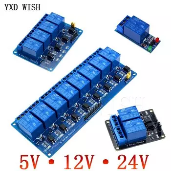 Релейный модуль YXD WISH 5В 12В 24В 1-8 каналов