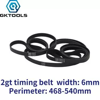 Ремень ГРМ GKTOOLS 2GT 6 мм резиновый черный