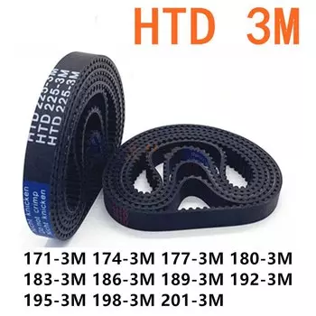 Ремень ГРМ HTD3M, ширина 6 мм, ширина 171, 174, 177, 180, 183, 186, 189, 192, 195, 198, 201 мм, Длина с замкнутой петлей, синхронные резиновые ремни HTD 3M