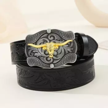 Ремень Longhorn Bull с пряжкой, винтажный ремень в стиле вестерн, ковбойские ремни для мужчин, кожаный ремень в стиле вестерн с большой пряжкой, джинсовый ремень cinto