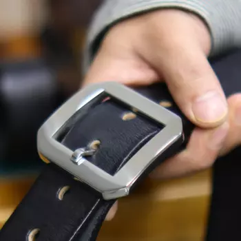Ремень мужской из натуральной кожи, с пряжкой из нержавеющей стали, 3,8 см