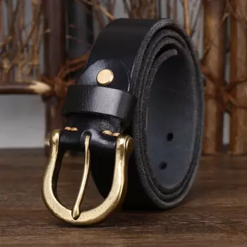 Ремень мужской из натуральной воловьей кожи, шириной 3,8 см