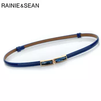 Ремень женский RAINIE SEAN из лакированной кожи, тонкий, винтажный