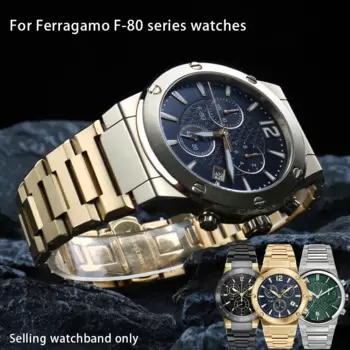Ремешок металлический для мужских часов Ferragamo F-80, серия SFUO00221, высокоточный стальной ремешок для часов