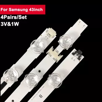 Ремонт подсветки телевизора 3 в для Samsung 43-дюймовая фотовспышка 4 пары/комплект светодиодная полоса UA43KU6880J UA43KU6000 UA43KU7000 UN43MU6103